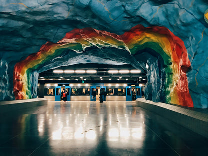 Visite à pied gratuite du métro souterrain de Stockholm : L'art sous la ville
